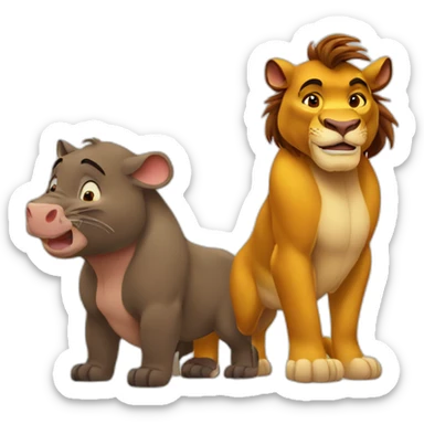 simba timão e pumba sticker