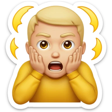 yellow emoji choking himself out in anger scary sticker