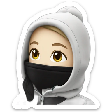 white girl lacoste balaclava black with lacoste and windbreakers sticker