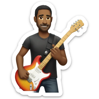 Creat a big man with some stubble who is playing guitar sticker
