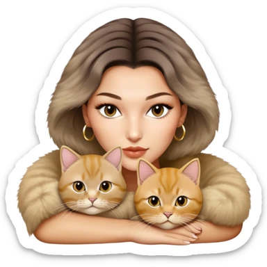 Bella Hadid with a Golden British Shorthair kitty sticker