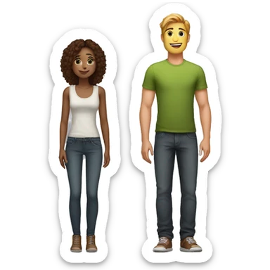 emoji depicting tall guy next to short girl sticker