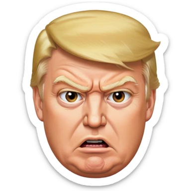 Donald Trump with an angry facial expression sticker