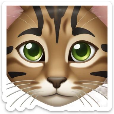 brown tabby cat with green eyes sticker