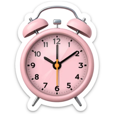 pale pink alarm clock sticker