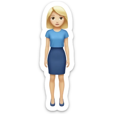 woman with blond hair standing showing full body sticker
