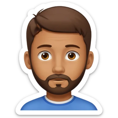 Boy with tanned skin, short brown hair, a sparse beard, and hoop earrings in his ears sticker