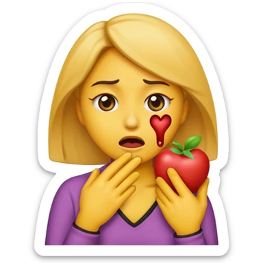 Women emoji choking herself with x’s for eyes sticker