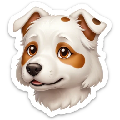 white dog with brown spots head shot sticker