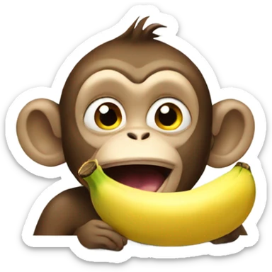monkey eating banana sticker