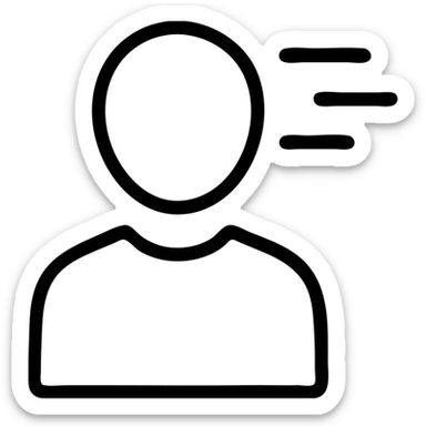 a person dissociating, minimal and symbolic style sticker