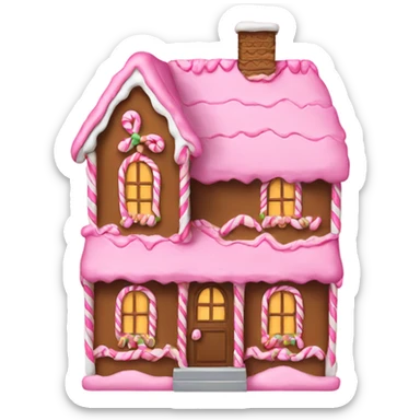 A pink gingerbread house sticker