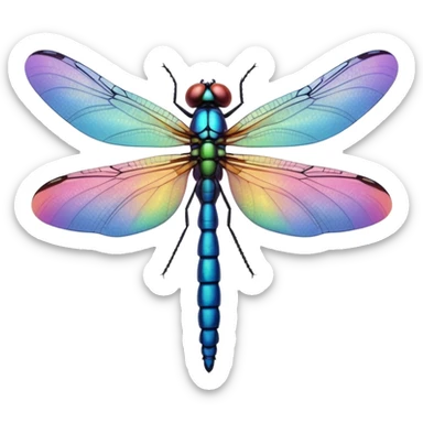 Peaceful Dragonfly color  sticker
