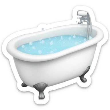 bath tub filled with white bubbles sticker