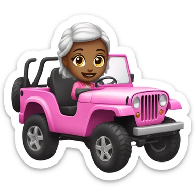 Girl in pink jeep sticker