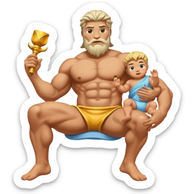 zeus thigh and baby on it sticker