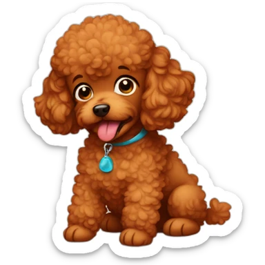 red toy poodle crying with tears sticker