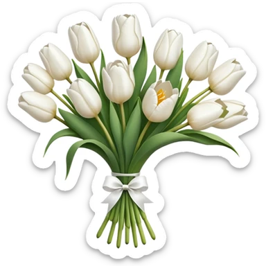 white tulip bouquet  sticker