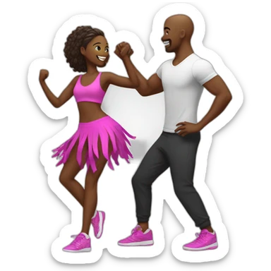 danseuse de zumba en couple  sticker