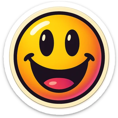 A face displaying a fun emotion. The sticker should have a transparent background with a clear outline. Ensure the sticker is neatly composed and does not extend beyond the edges. sticker