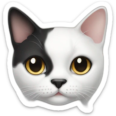 Tuxedo cat with black nose sticker