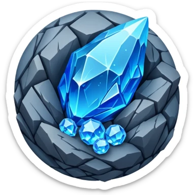 planet, surface covered in glowing crystals and rock  sticker