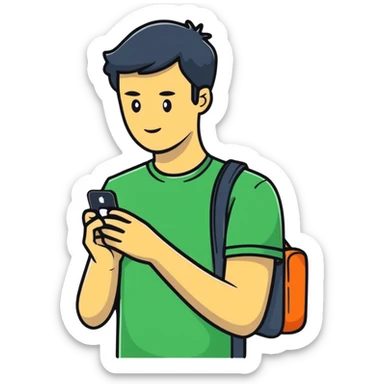 Person chatting with a bot on WhatsApp through iPhone sticker