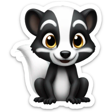 Skunks with black eyes sticker
