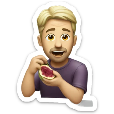 Man eating figs sat on toilet sticker