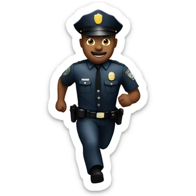 a cop man running sticker