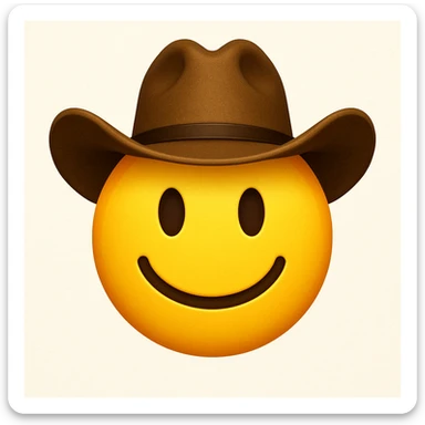 yellow face with cowboy hat sticker