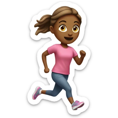 Girl running on a park sticker
