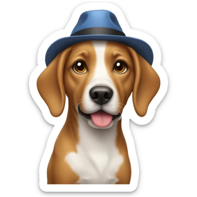 dog wih hat sticker