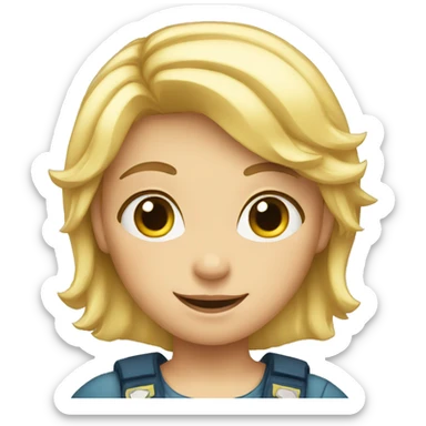  blond girl with victory symbol  sticker