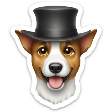 Dog with a hat sticker