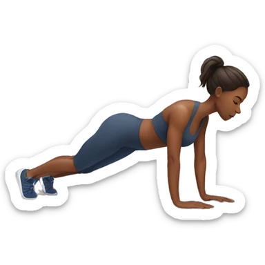 women at the gym doing plank sticker