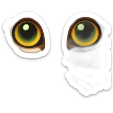 Orange and black cat with yellow eyes and green pupils sticker