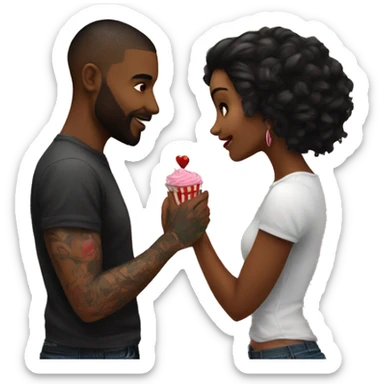 Romantic carnival date for beautiful tattooed couple sticker