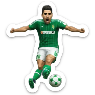 Hiperrealist joaquín sanchez celebration goal with betis tshirt sticker
