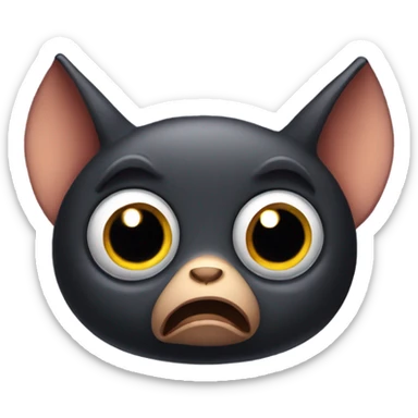 Bat with big eyes without sleep sticker