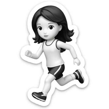 corriendo muñeco blanco y negro sticker