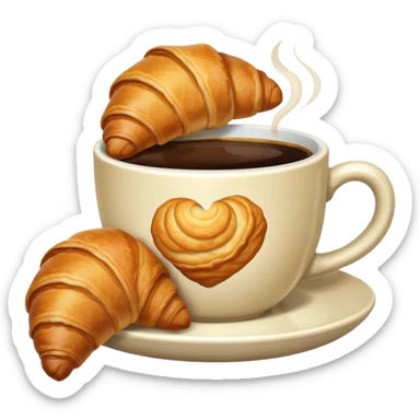 Café con una medialuna sticker