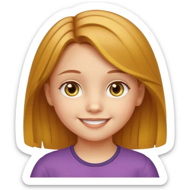 Sarı ve kumralımsı saç ela gözlü kücük kız sticker