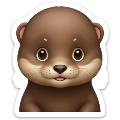 Cute baby otter's face (little cheeks, not much hair) sticker