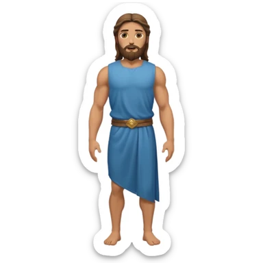 fullbody jesus christ jacked, sleeveless sticker