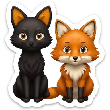 Fox x Black Cat sticker