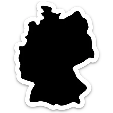 Recolor the silhouette of Germany icon with a dark gray fill and a gray outline in a minimalist style as shown in the example. sticker