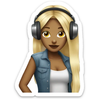 ugly girl with blonde dj sticker