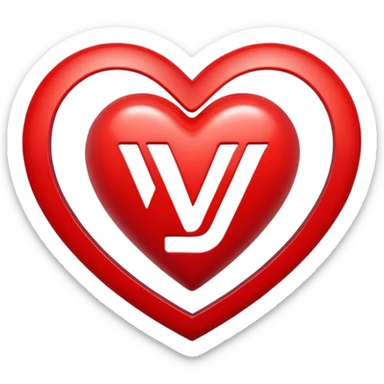 Heart with the letter Y in the middle  sticker