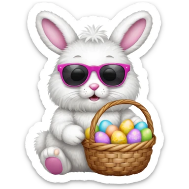 Easter bunny wearing sunglasses sticker